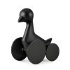 Normann Copenhagen DUCKY Dekoracja - Zabawka Drewniana - Ptaszek na Kółkach / Czarny